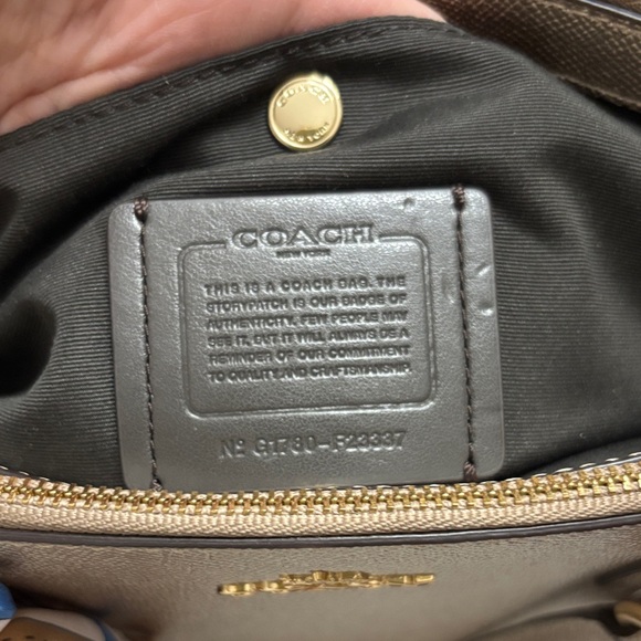 Coach Metallic Platinum Gold Leather Mini Christie Carryall - Picture 4 of 9